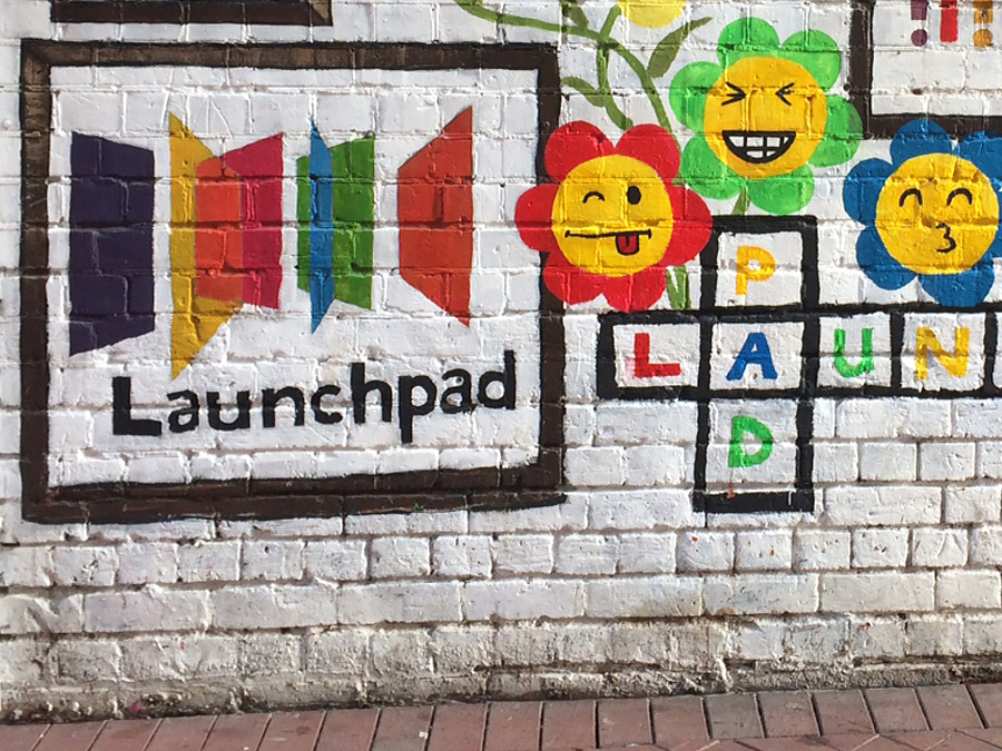 launchpad logo on a wall