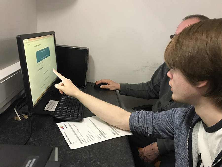 financial management skills - people looking into computer monitor