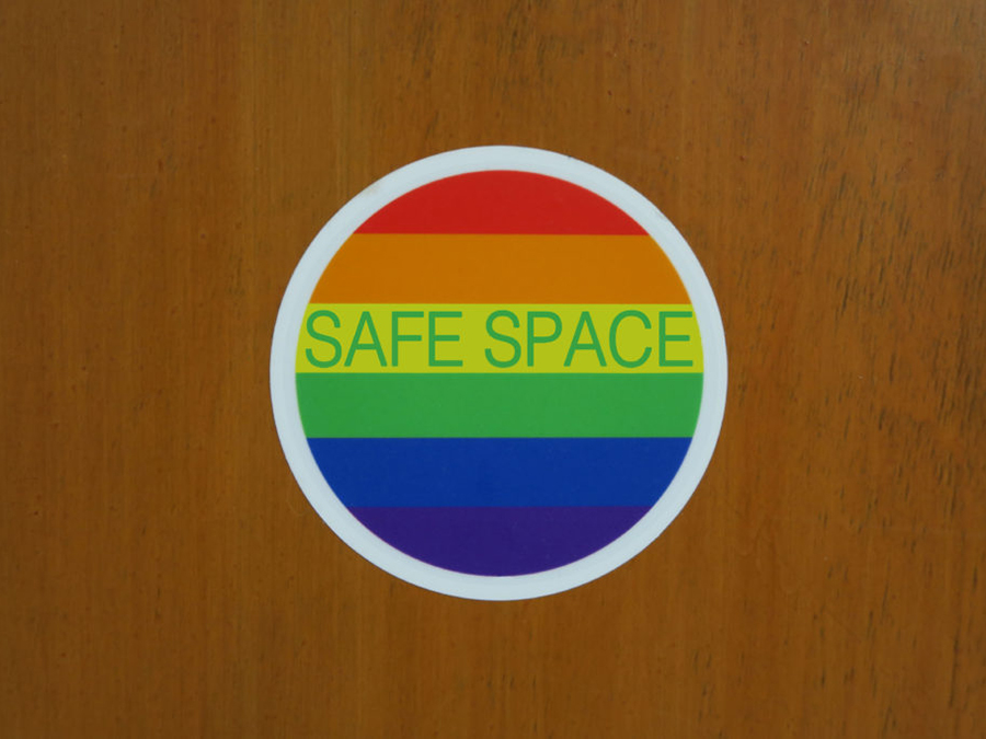 lgbtq safe space sticker closeup