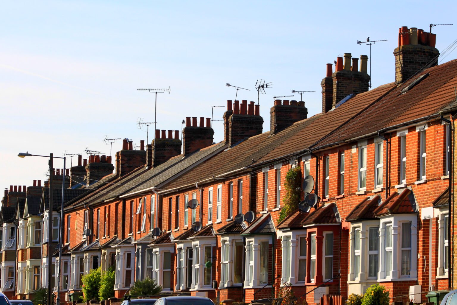 A row of Victorian terrace houses