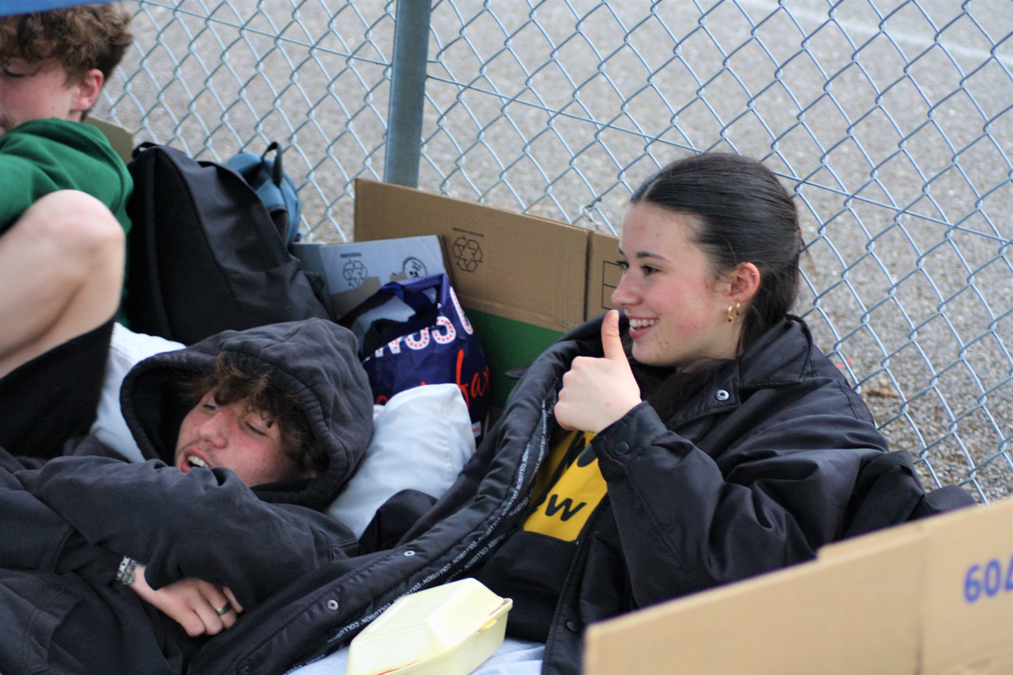 School children taking part in a Big Sleep Out