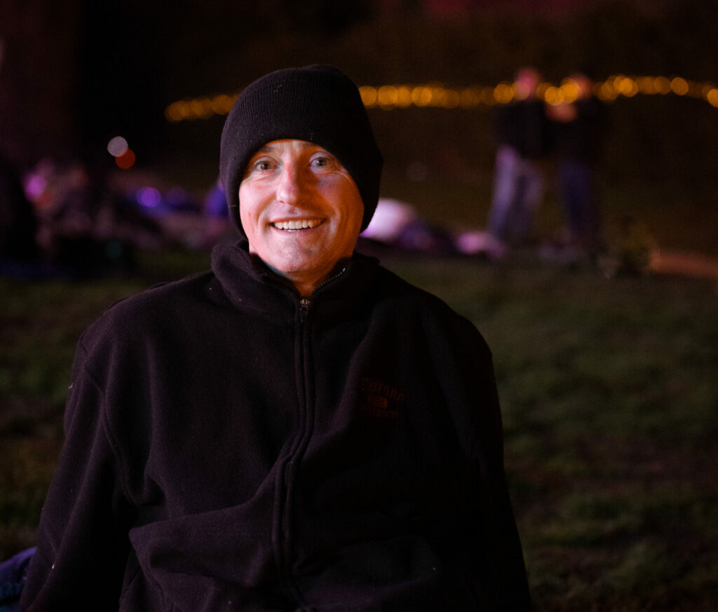 Photo of a man outside at our Big Sleep Out