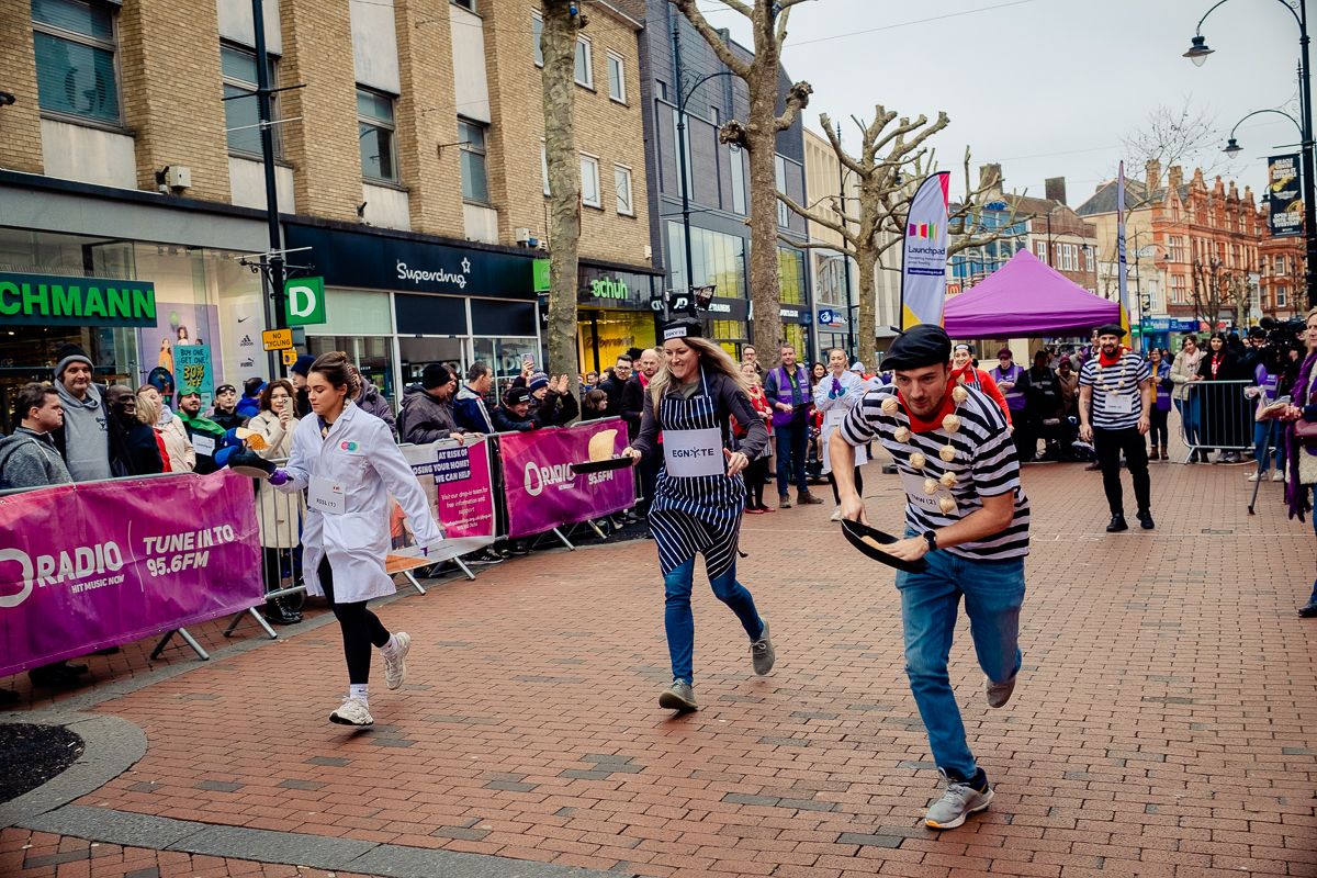 Runners from 2023 pancake race
