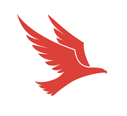 Audax Tribute Logo. A drawing of a red kite bird, in flight.