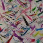 Artwork from the 2024 Launchpad 135 art exhibition - flicks of colour