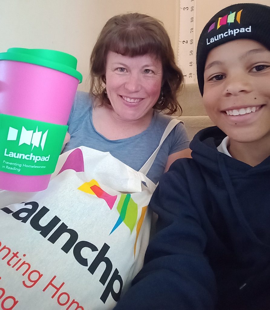 Lesley and her son Ryan - Launchpad supporters taking part in the Your Big Sleep Out event