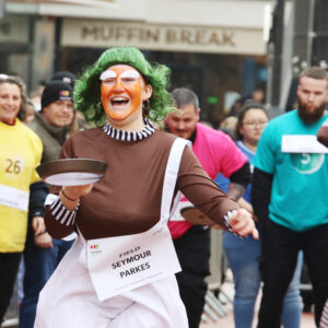 Action shot from Launchpad's 2026 Pancake Race.