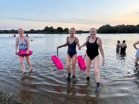 three women in the water